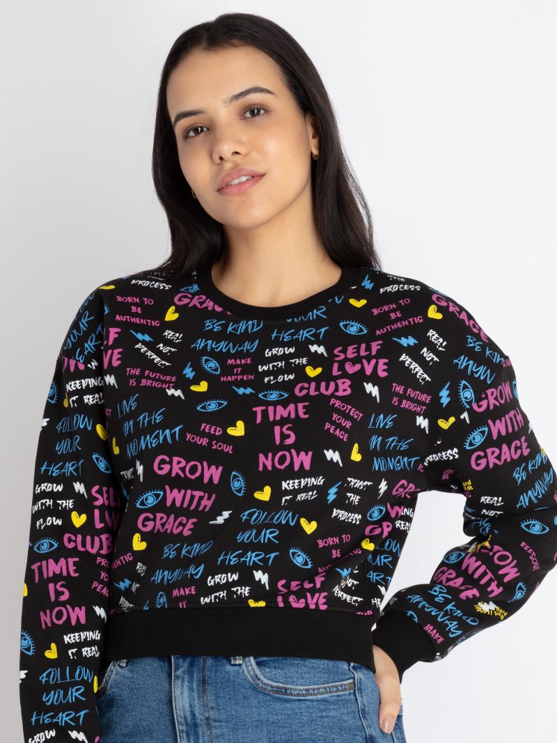 Womens All Over Printed Sweatshirt