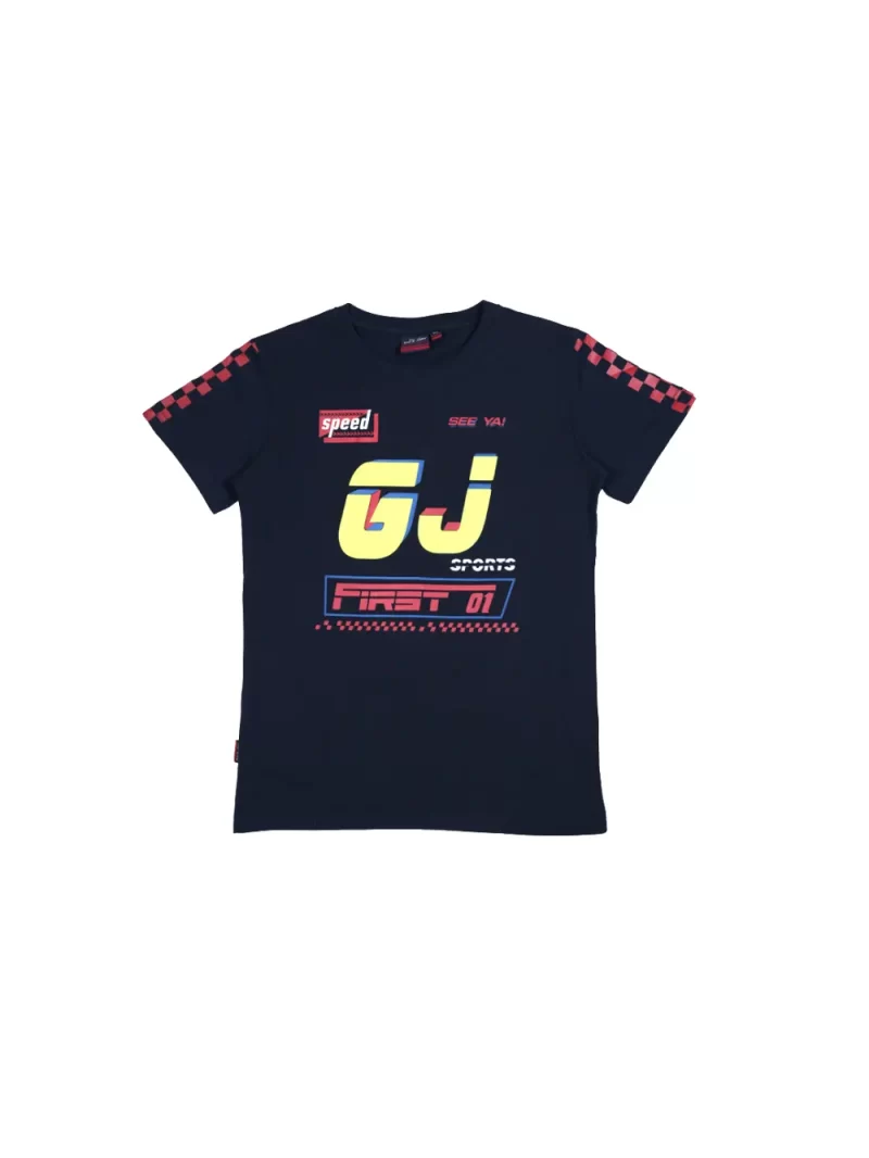 Gini And Jony Boys Navy Graphic Print Cotton T-Shirt Half Sleeves 4-5 Years