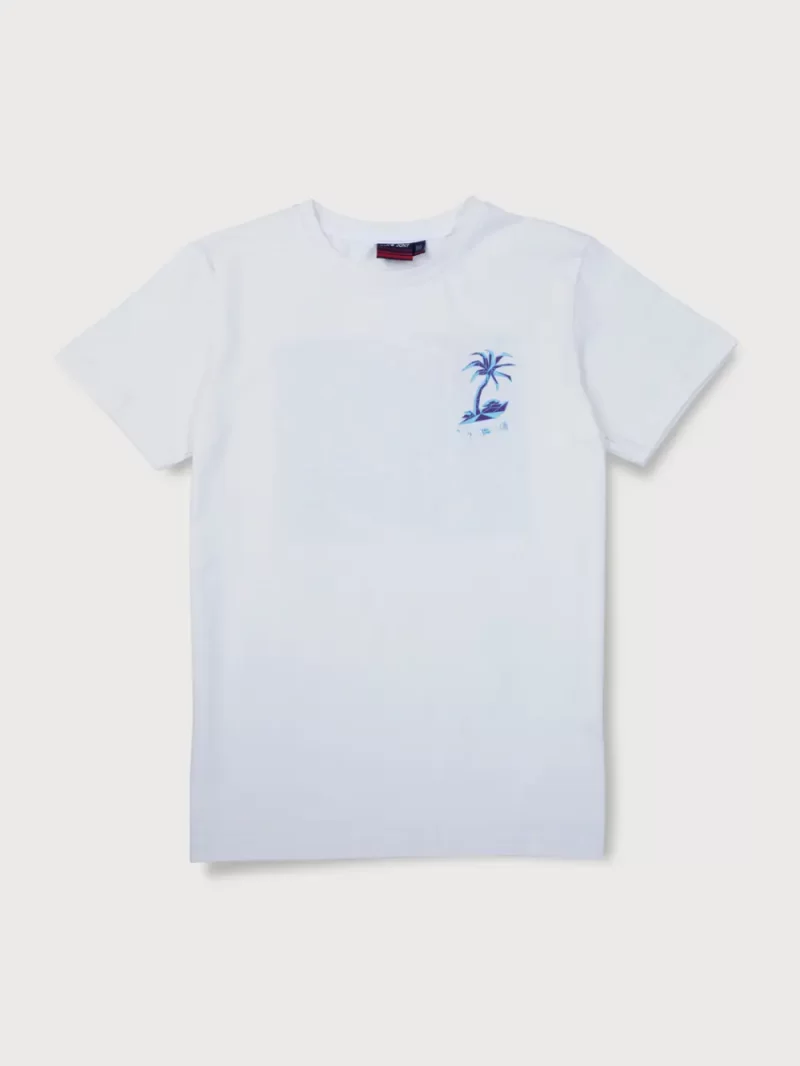 Gini And Jony Boys White Graphic Print Cotton T-Shirt Half Sleeves 3-4Y