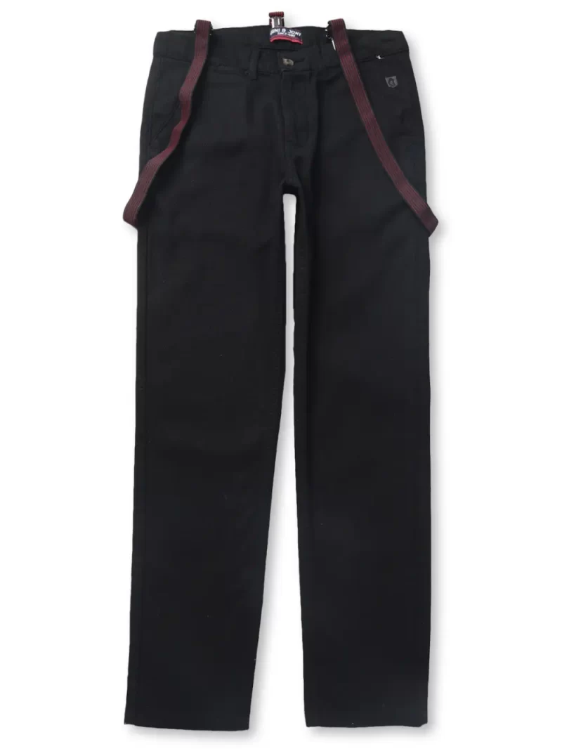 Gini And Jony Boys Black Solid Trouser Fixed Waist 9-10Y