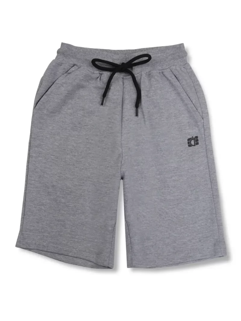 Gini And Jony Boys Grey Solid Cotton Bermuda Elasticated 5-6 Years