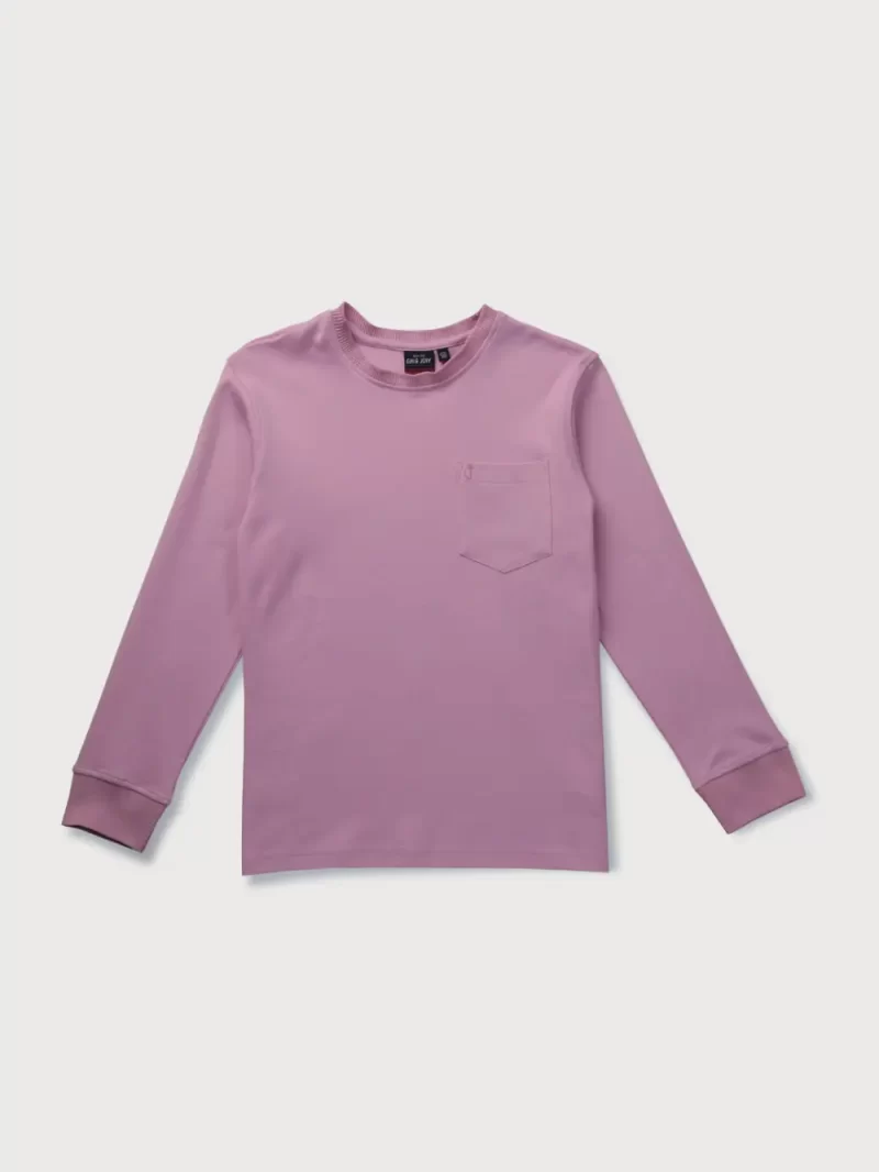 Gini And Jony Boys Mauve Solid Cotton T-Shirt Full Sleeves 9-10 Years