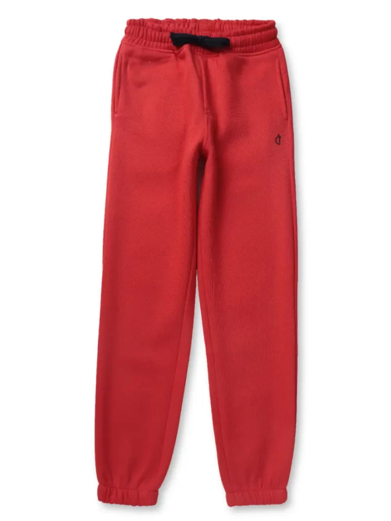 Gini And Jony Boys Red Solid Track Pant Elasticated 4-5Y