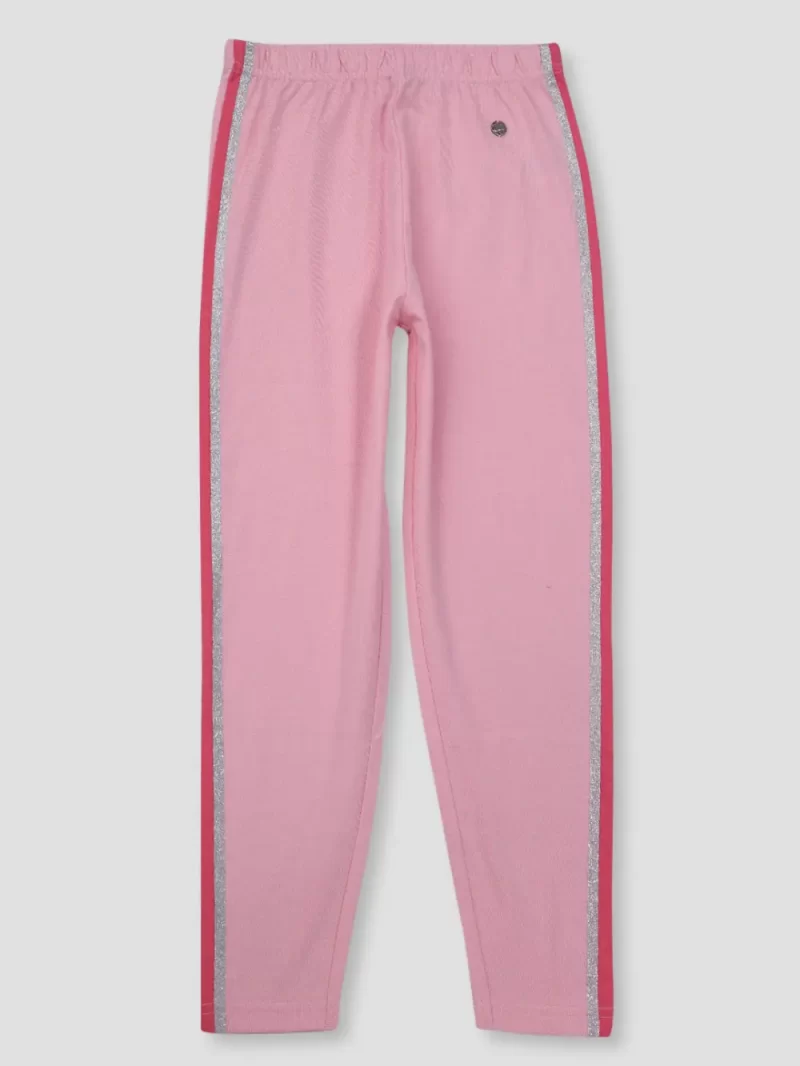 Gini And Jony Girls Pink Cotton Solid Legging Elasticated