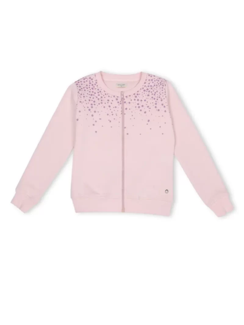 Gini And Jony Girls Pink Printed Cotton Knits Jacket Full Sleeves 9-12M