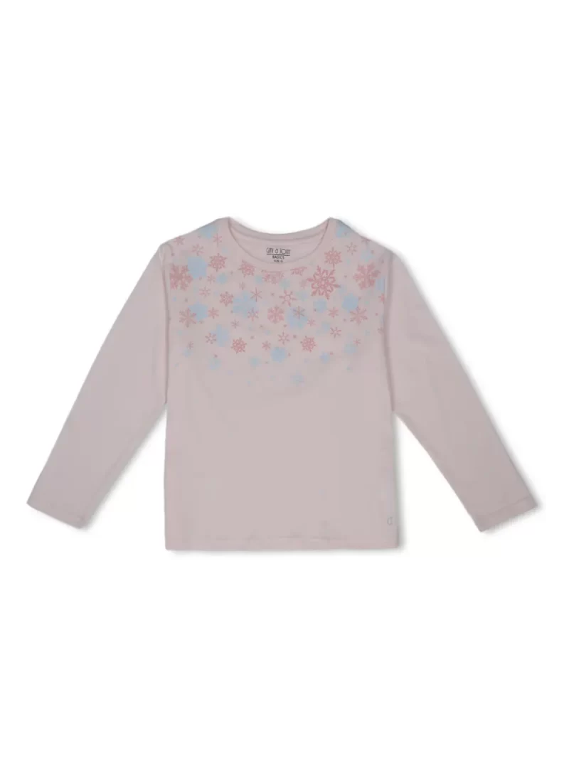 Gini And Jony Girls Pink Printed Knits Top Half Sleeves 3-4Y