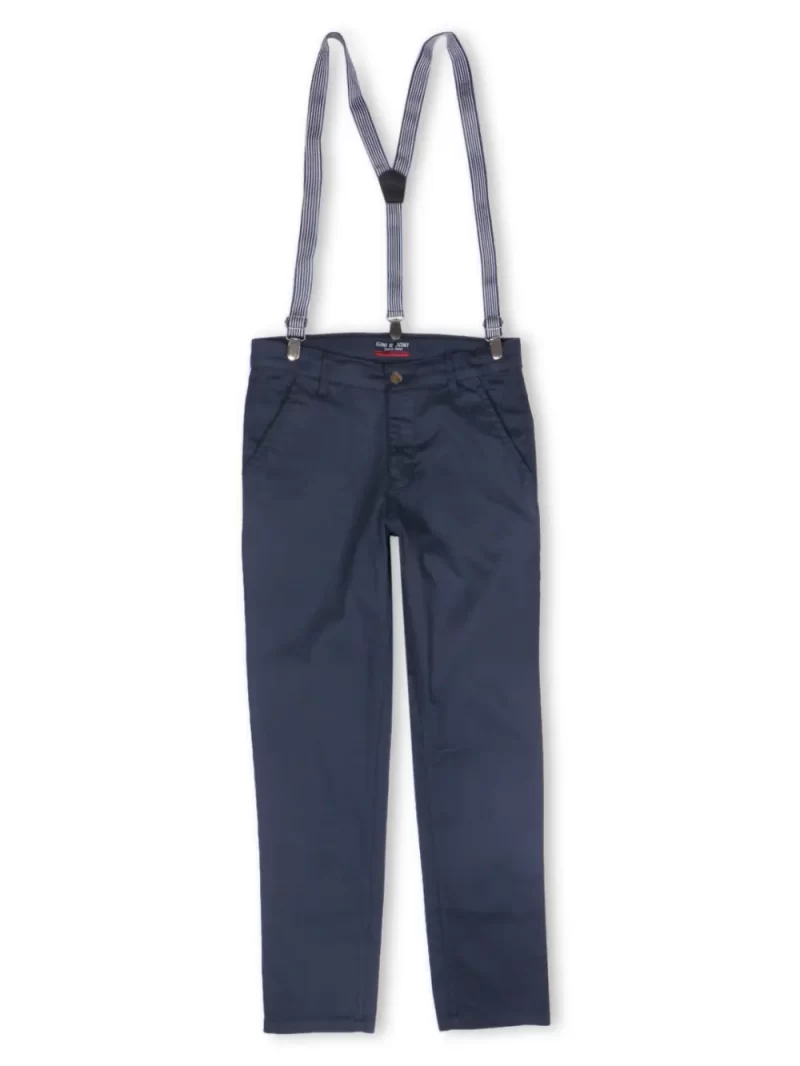 Gini And Jony Boys Navy Solid Trouser Elasticated 12-18M