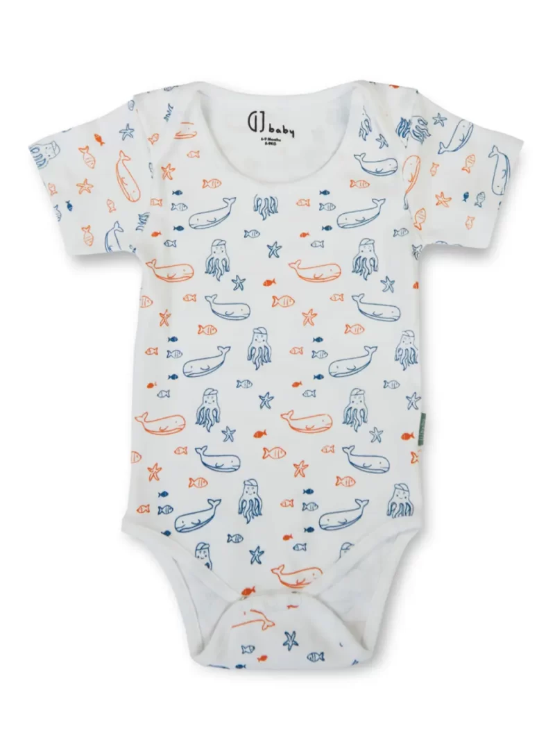 Gj Baby Boys Multi Color Graphic Print Cotton Romper Half Sleeve 0-3 Months