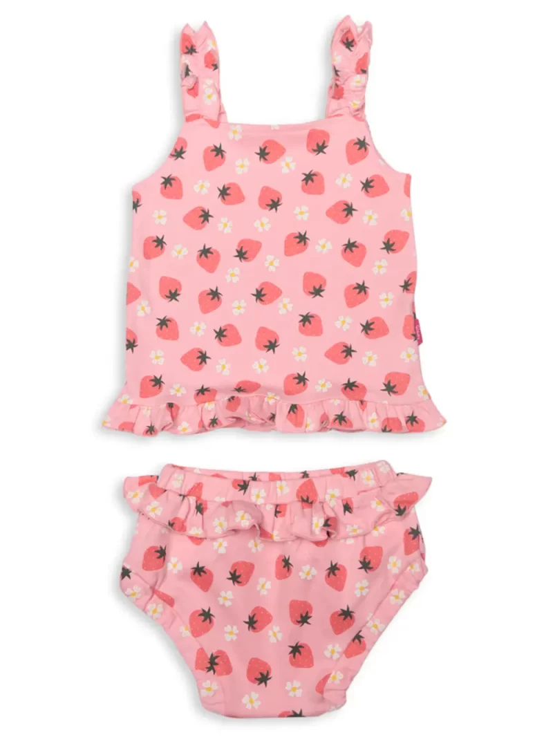 Gj Baby Girls Pink Conversational Print Cordinate Sleeveless 0-3M