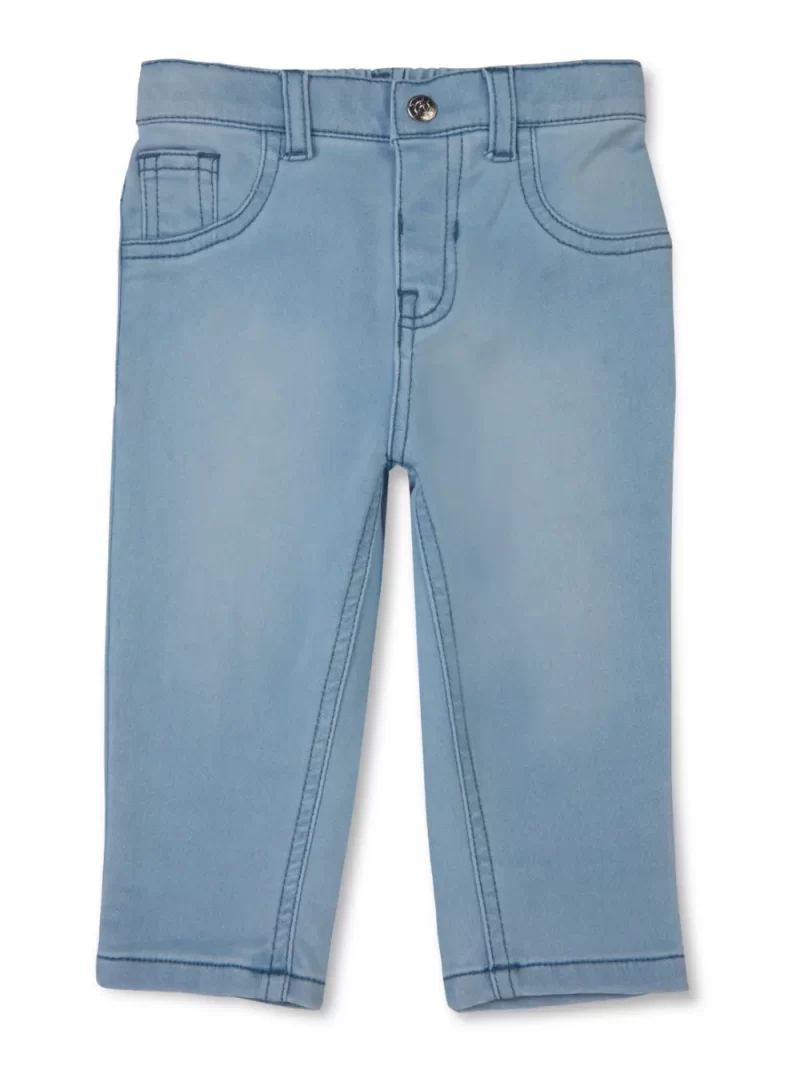 Gj Baby Boys Blue Washed Cotton Jeans Elasticated 12-18 Months