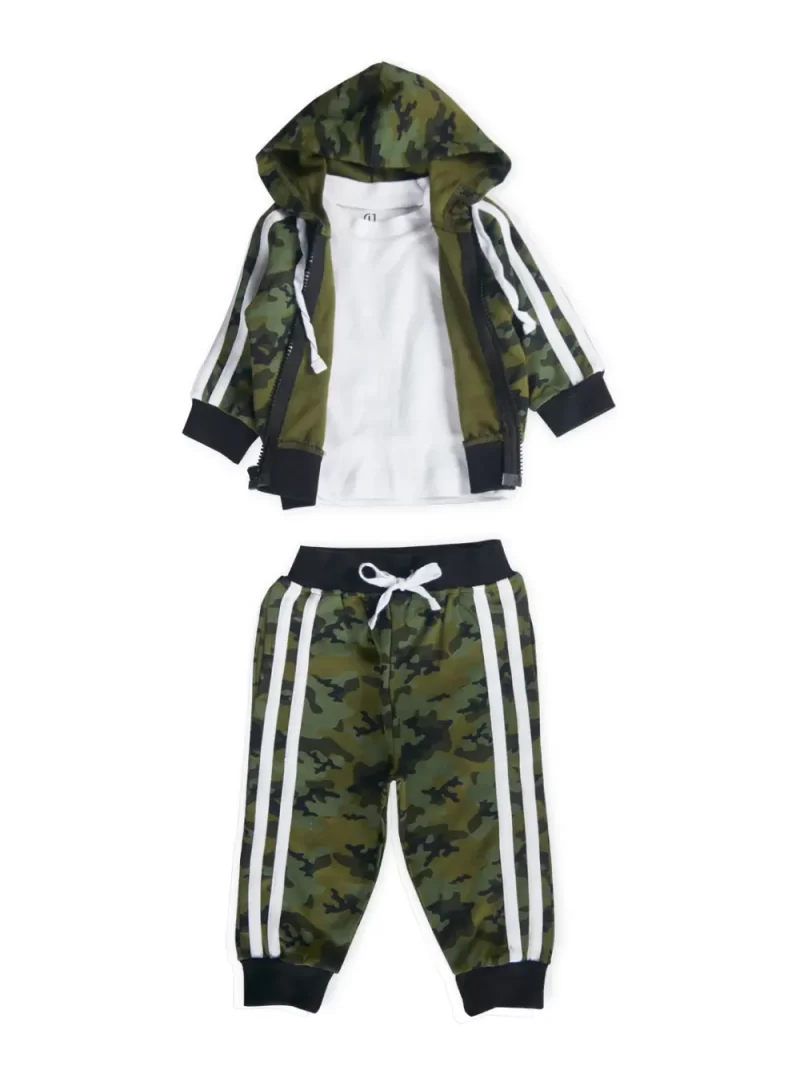 Gj Baby Boys Olive Camouflage Cotton Co-Ordinate Set 0-3 Months