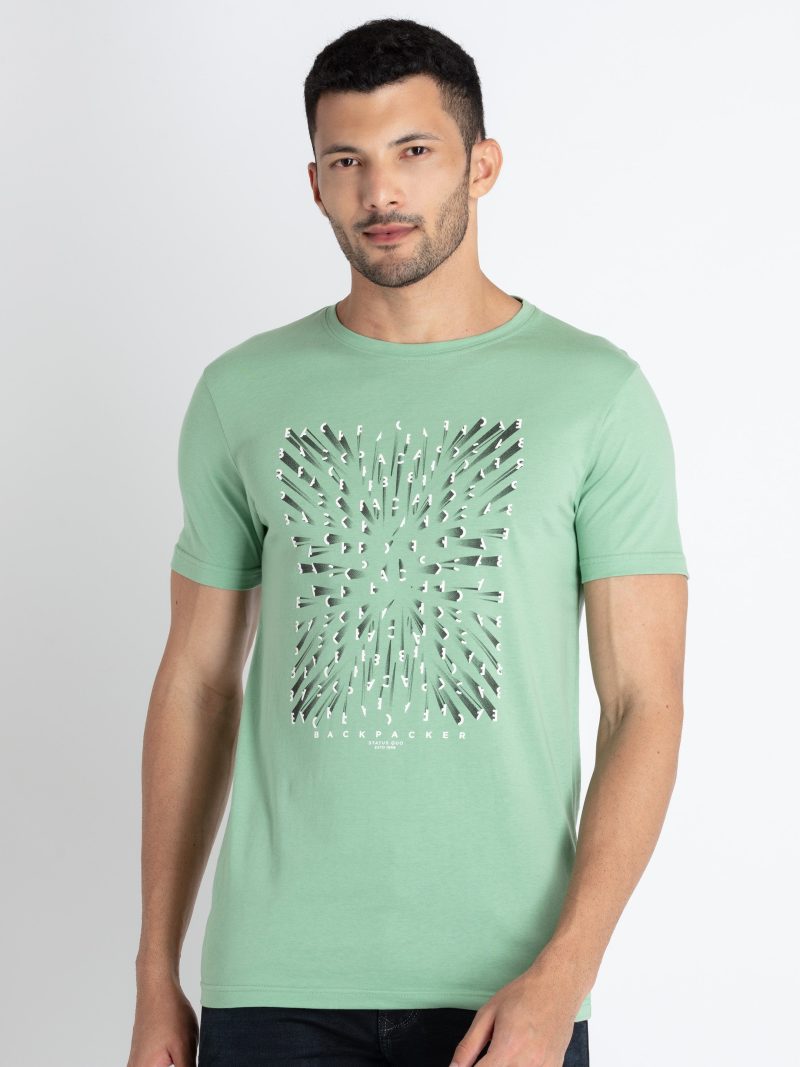 Mens Printed Round Neck T-Shirt