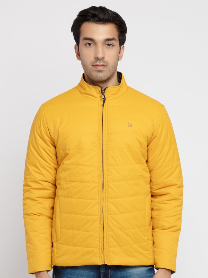 Mens Solid Quilted Reversible Jacket