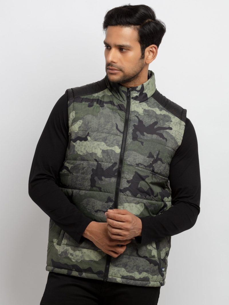 Mens Quilted High Neck Sleeveless Jacket