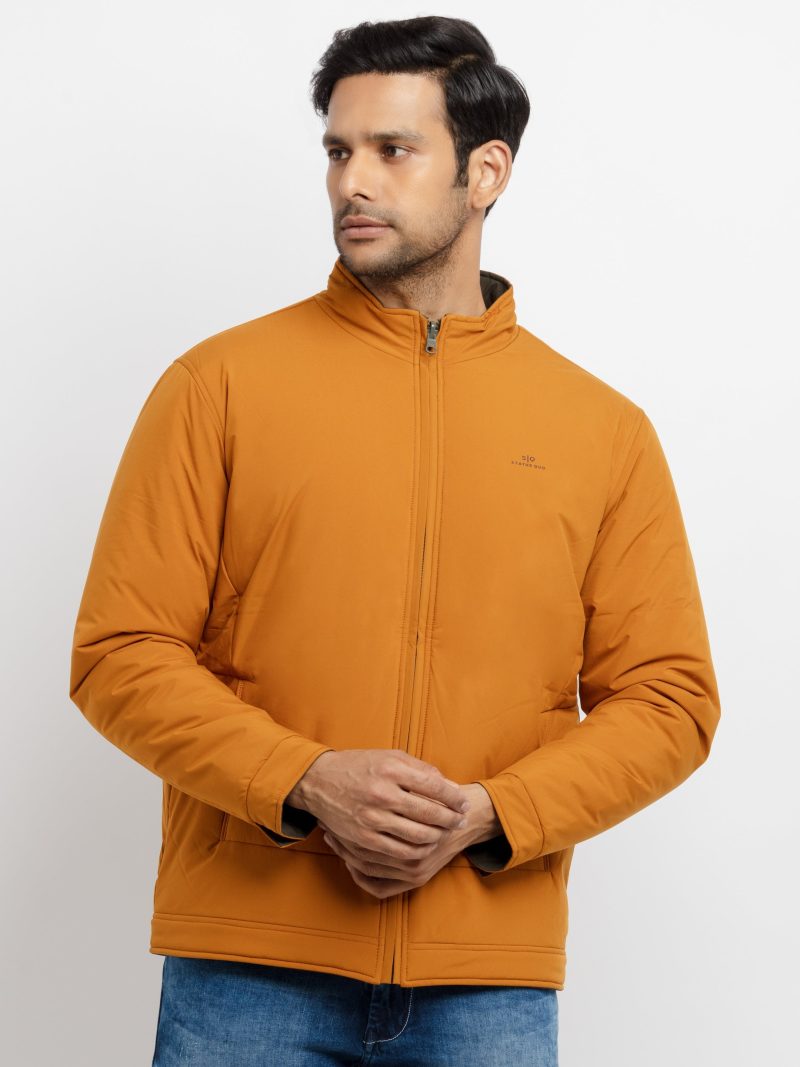 Mens Solid Reversible High Neck Jacket