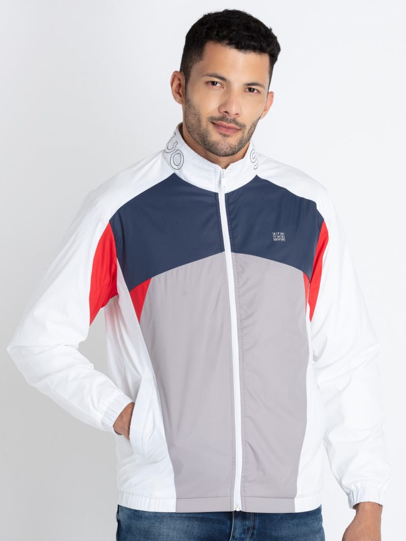 Mens Cut & Sew High Neck Lightweight Jacket