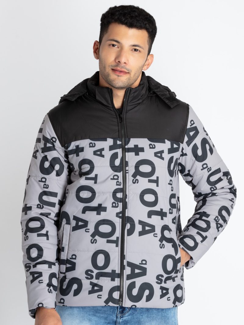 Mens All Over Printed Hooded Jacket