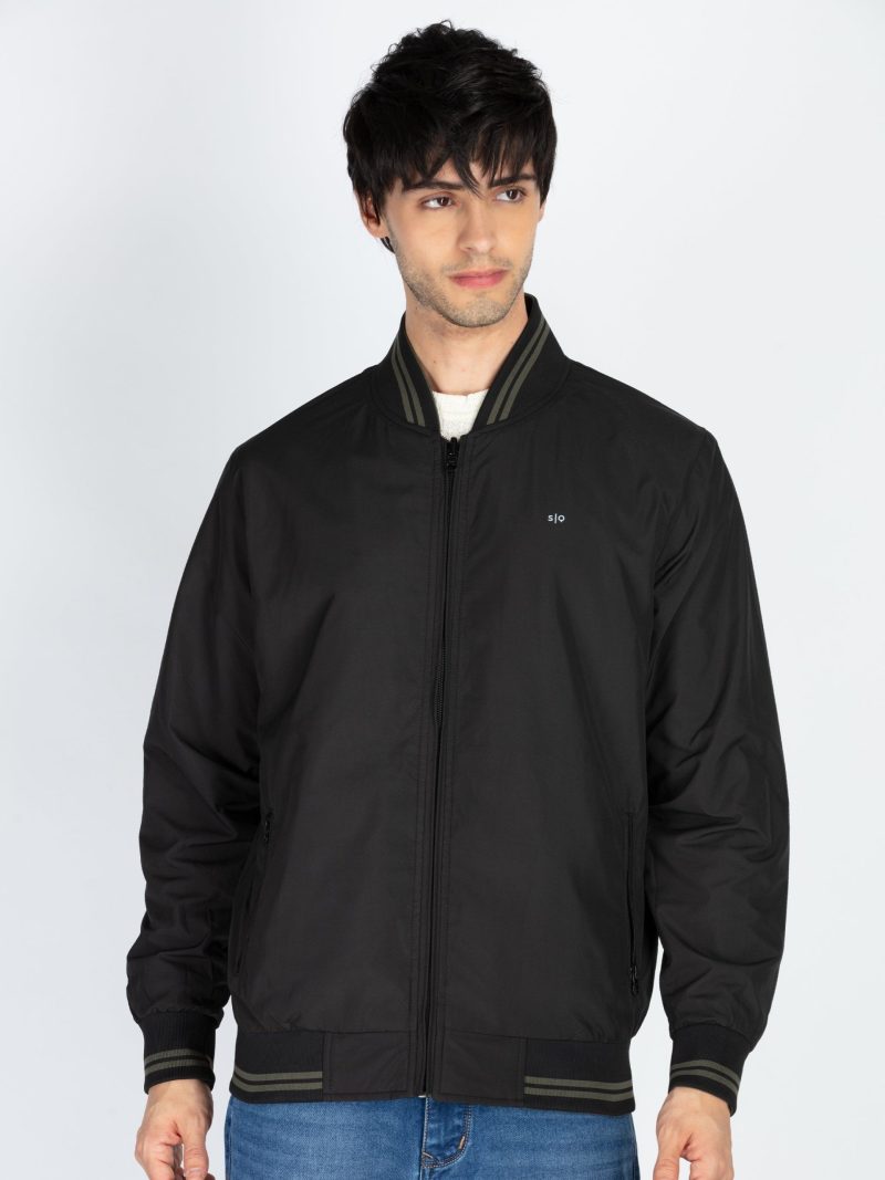 Mens Solid Reversible High Neck Jacket