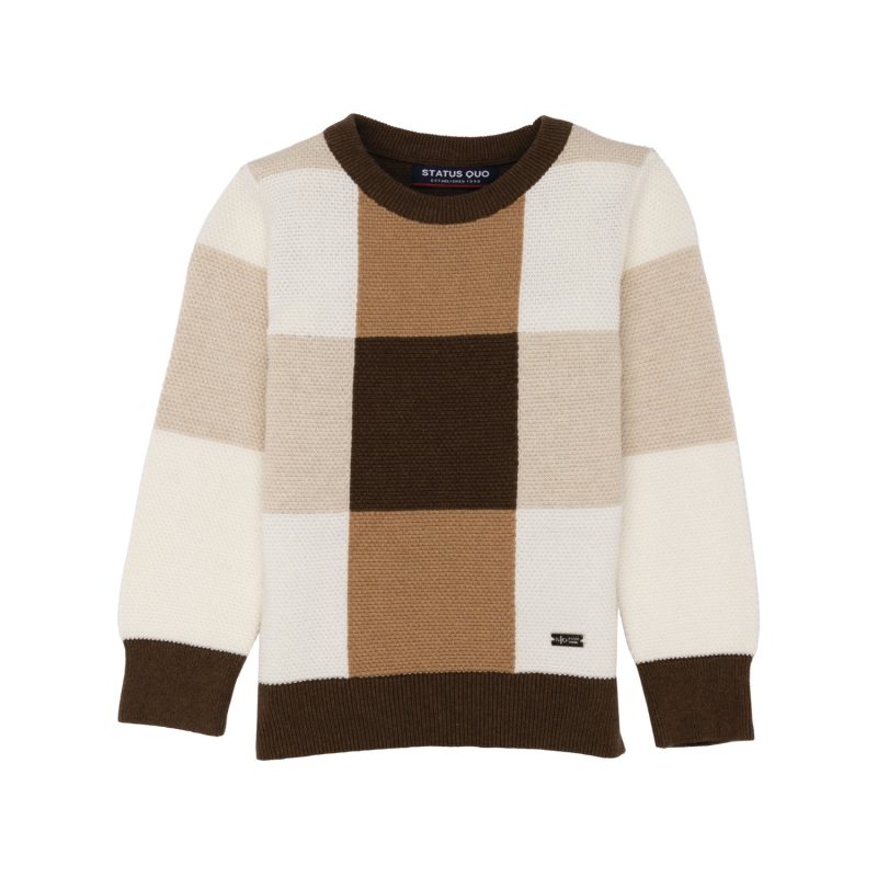 Boys Colourblock Round Neck Sweater