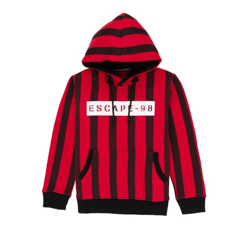 Boys Striped Hooded Sweatshirt