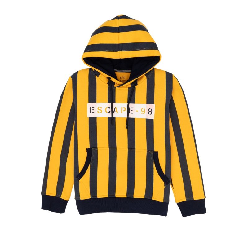 Boys Striped Hooded Sweatshirt