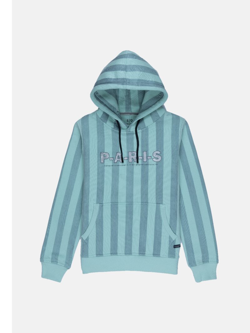 Boys Striped Hooded Sweatshirt