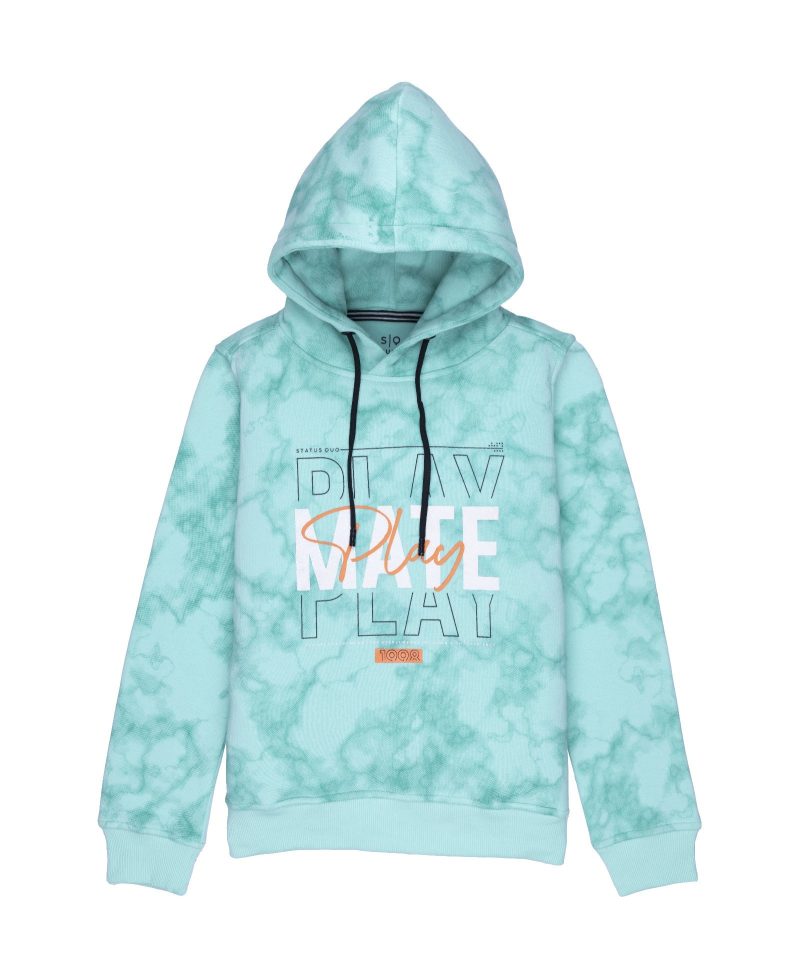 Boys All Over Printed Hooded Sweatshirt