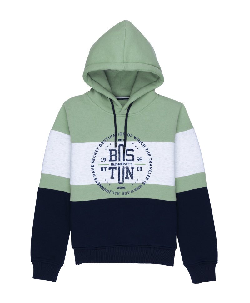 Boys Colour Blocking Hooded Sweatshirt