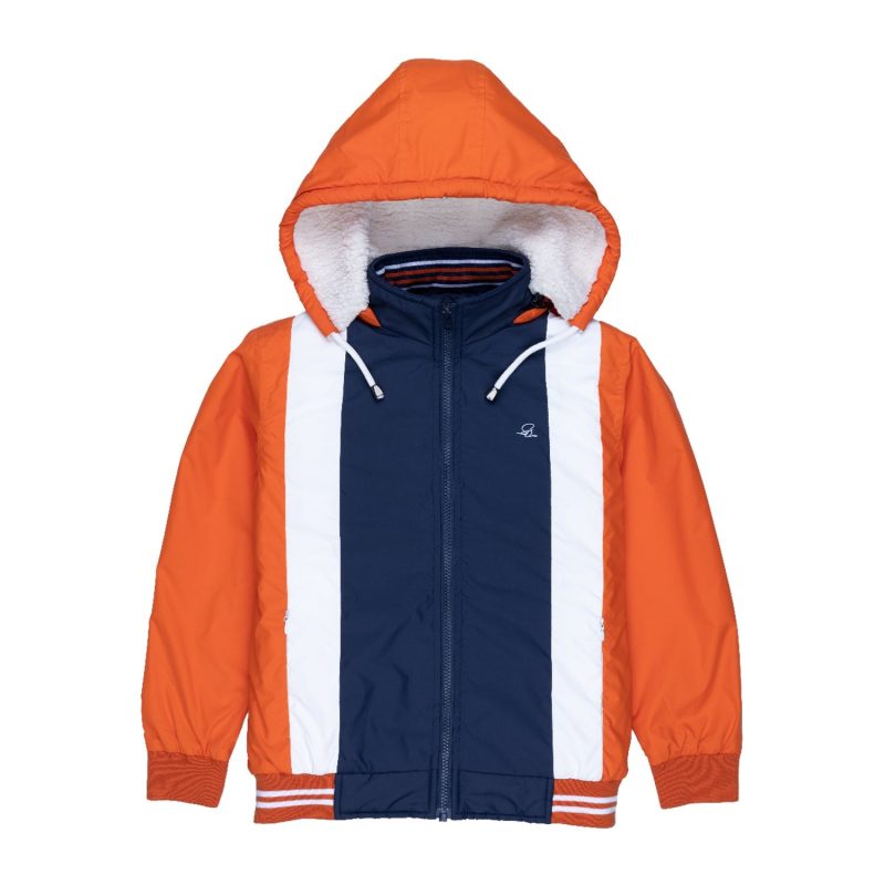 Boys Colour Blocking Hooded Jacket