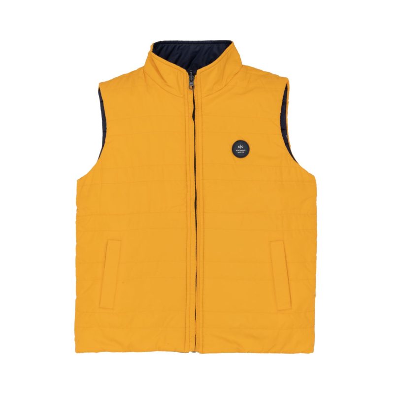 Boys Solid High Neck Reversible Jacket