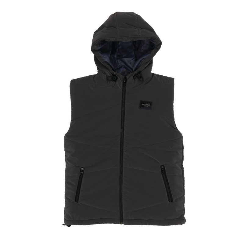 Boys Solid Sleeveless Jacket