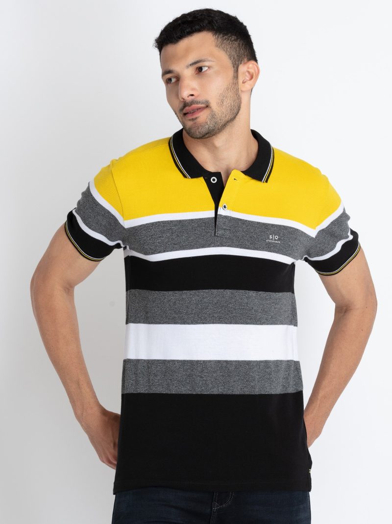 Mens Striped Polo T-Shirt