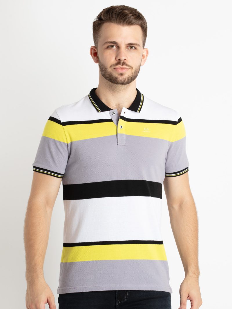 Mens Striped Polo T-Shirt