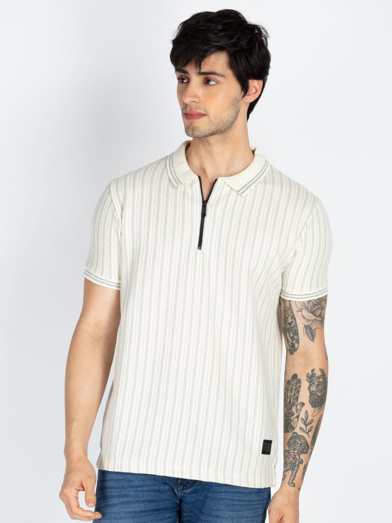 Mens Striped Polo T-Shirt