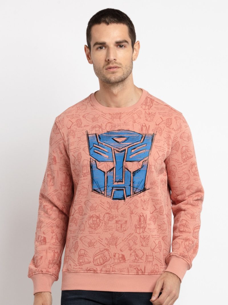 Mens Printed Round Neck Sweatshirt