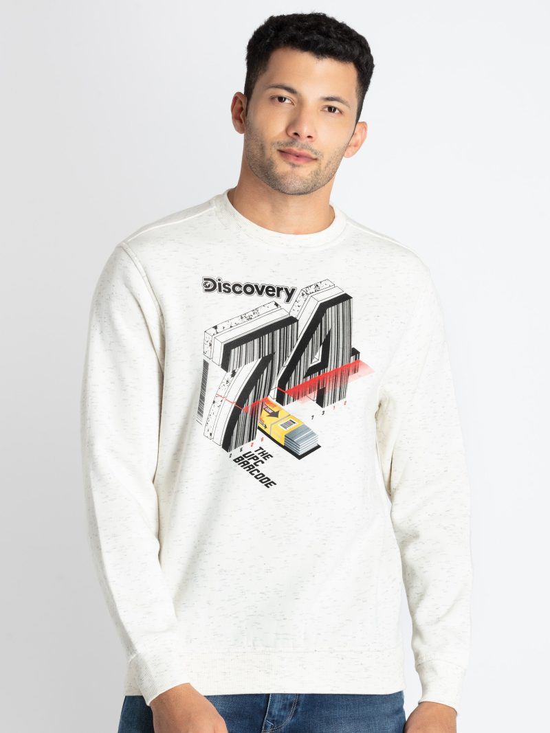 Mens Printed Round Neck Sweatshirt