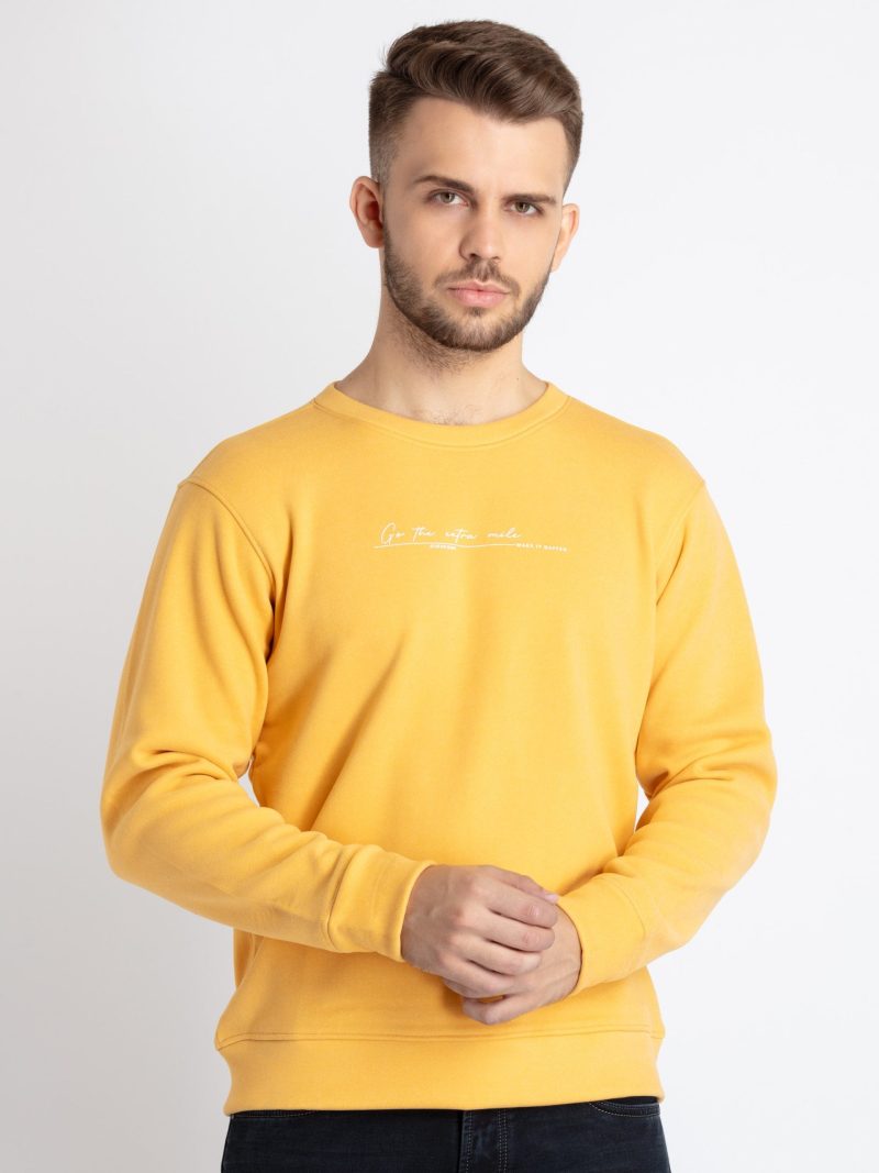 Mens Solid Round Neck Sweatshirt