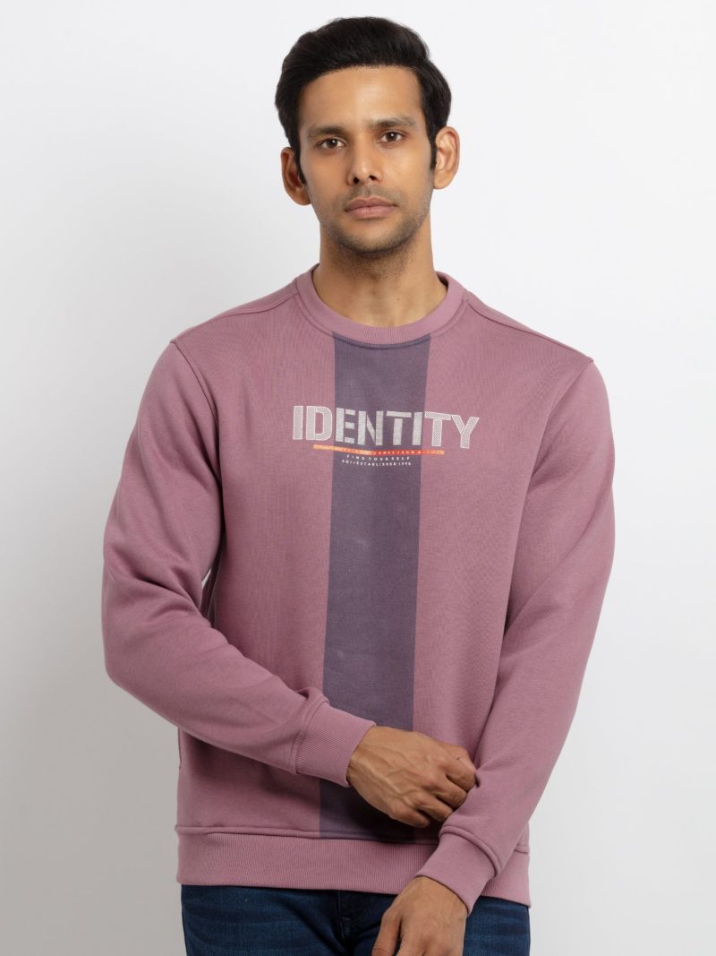 Mens Printed Round Neck Sweatshirt