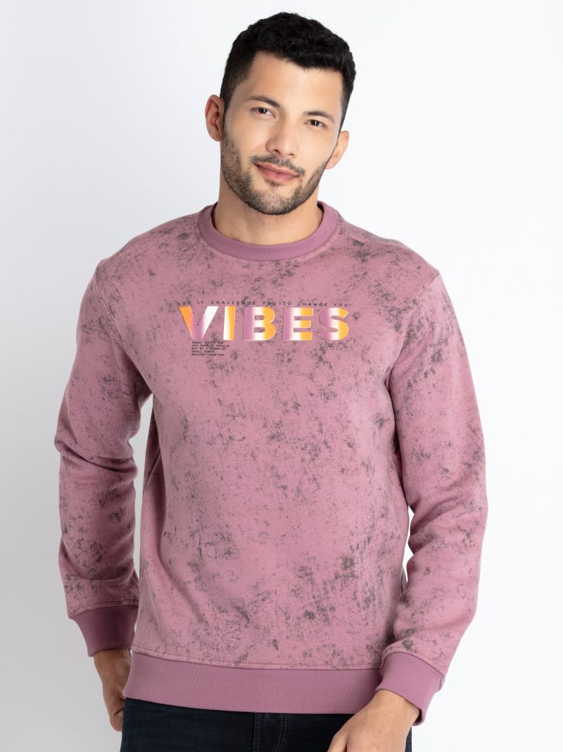 Mens Printed Round Neck Sweatshirt