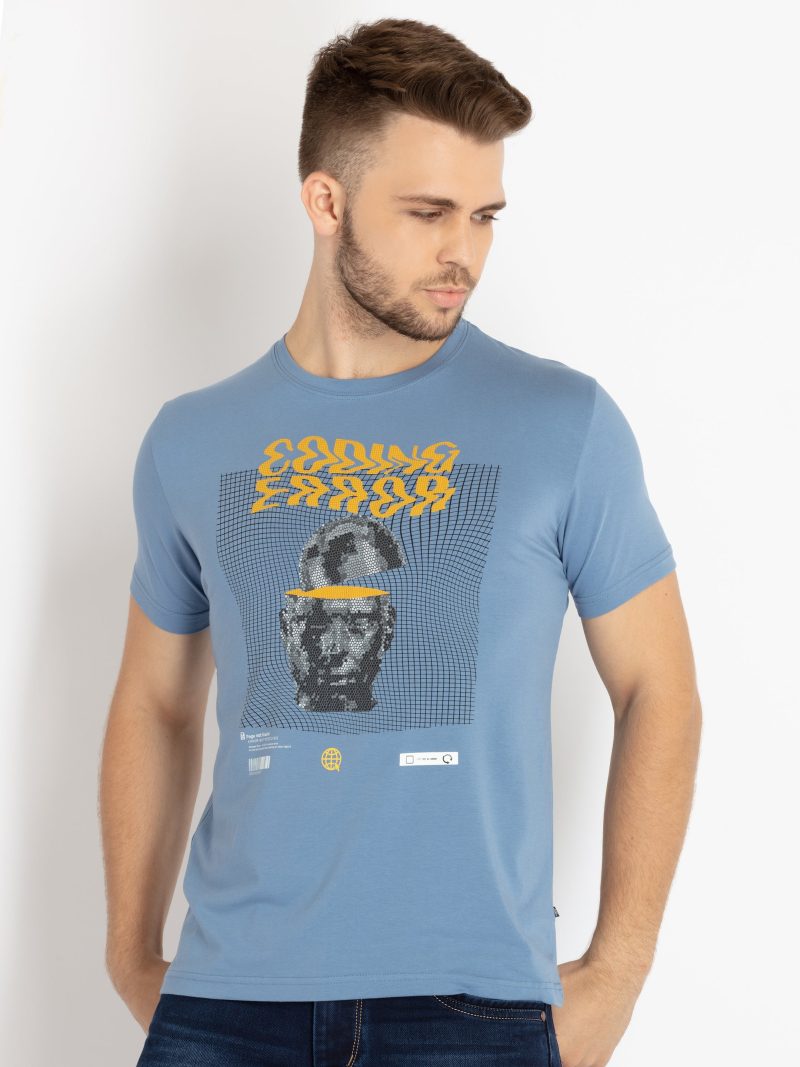 Mens Printed Round Neck T-Shirt