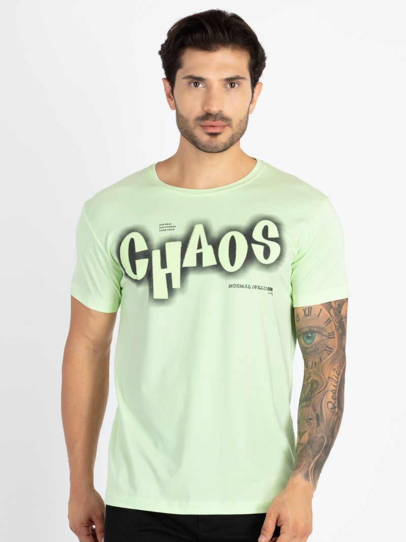 Mens Printed Round Neck T-Shirt