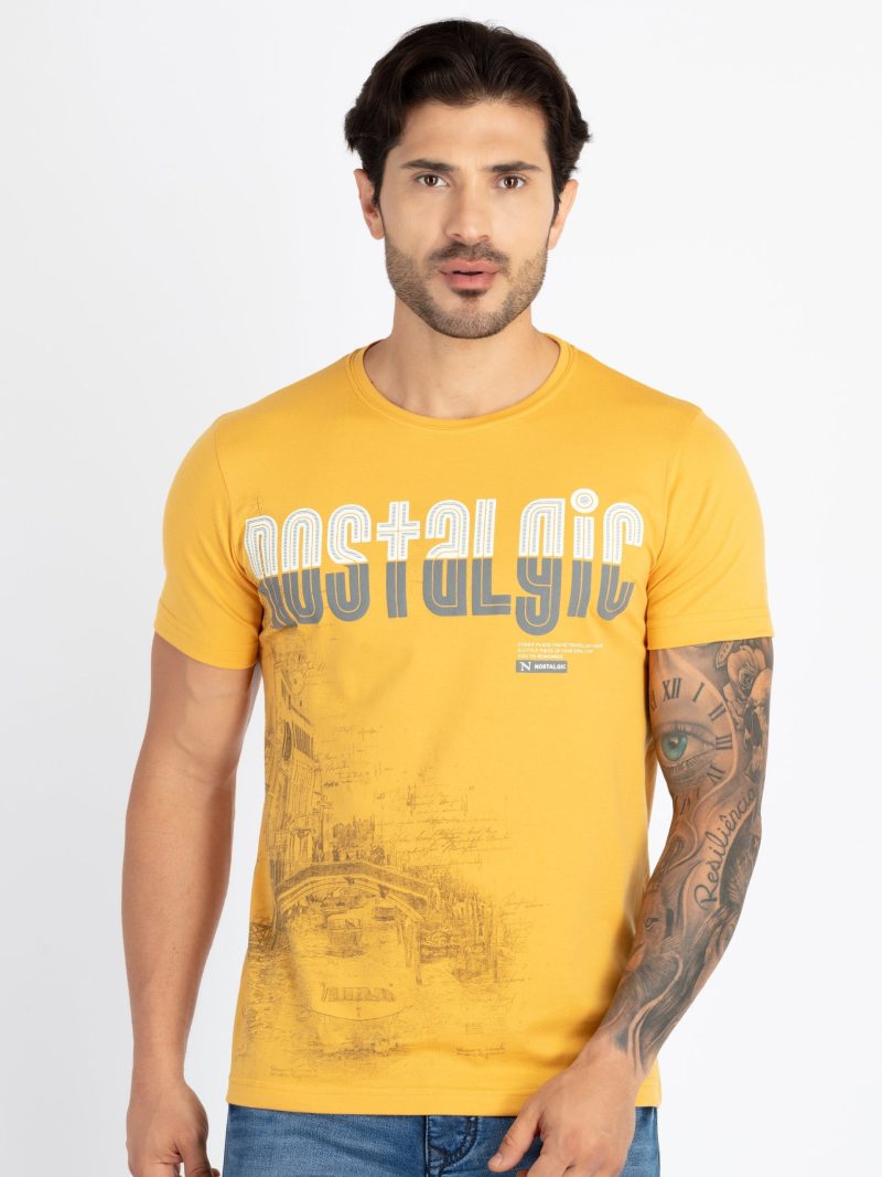 Mens Printed Round Neck T-Shirt