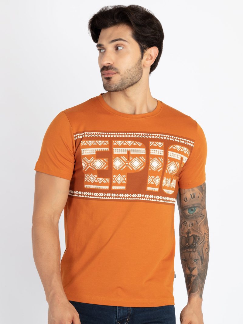 Mens Printed Round Neck T-Shirt