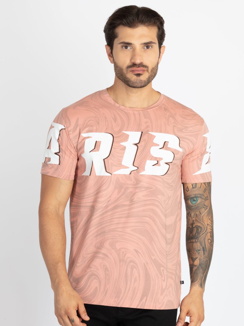 Mens All Over Printed Round Neck T-Shirt