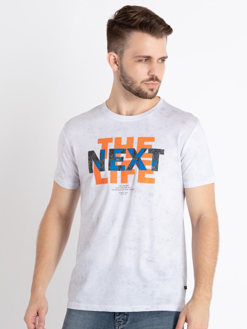 Mens Printed Round Neck T-Shirt