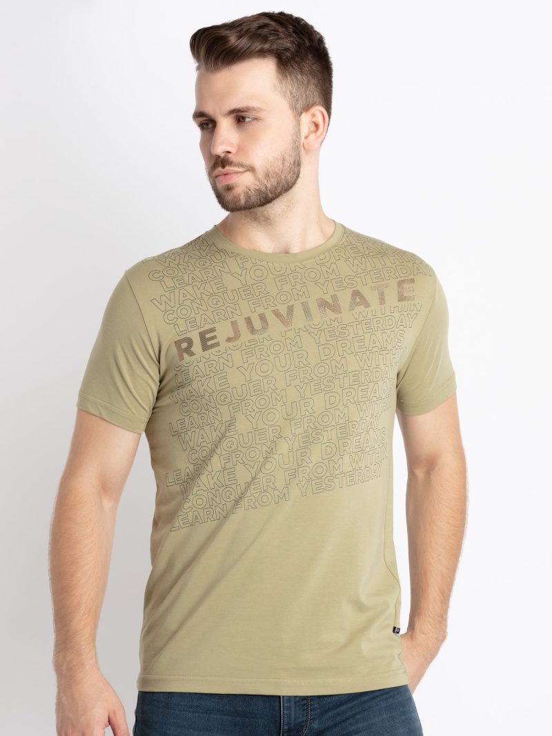 Mens Printed Round Neck T-Shirt