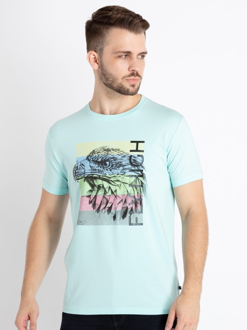 Mens Printed Round Neck T-Shirt