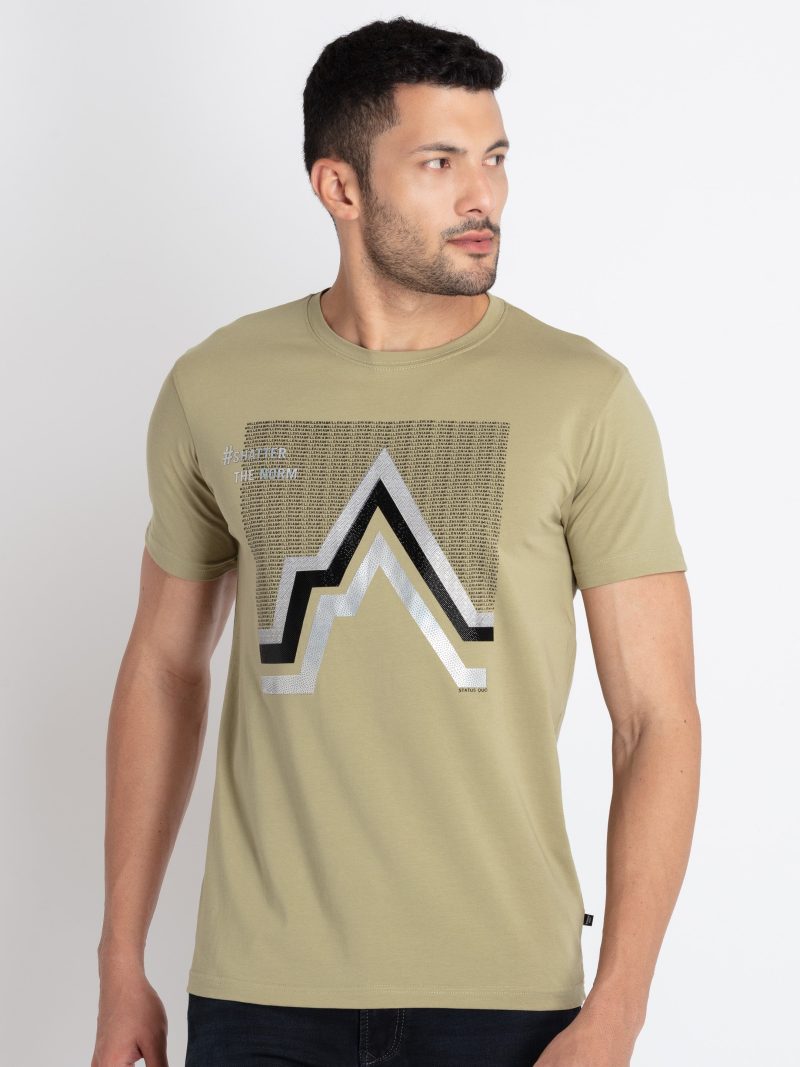 Mens Printed Round Neck T-Shirt