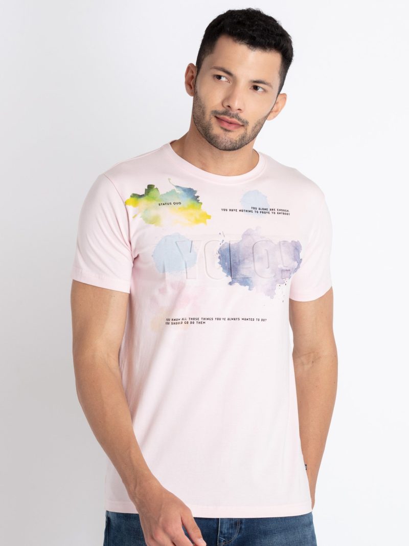 Mens Printed Round Neck T-Shirt