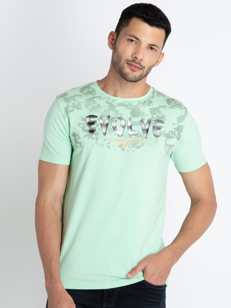 Mens Printed Round Neck T-Shirt